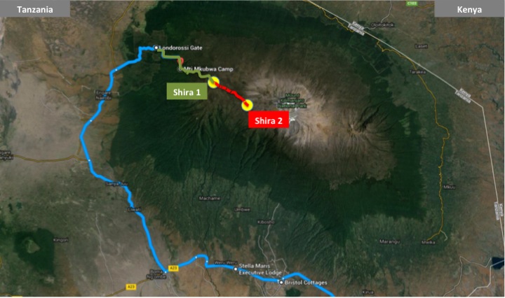 Kilimanjaro Northern Circuit map day 3