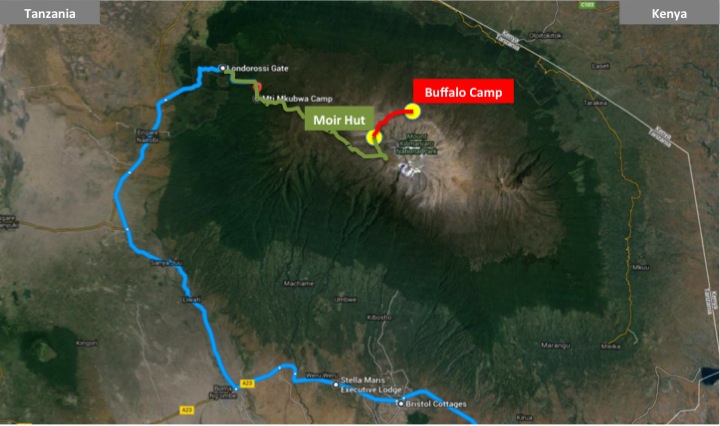 Kilimanjaro Northern Circuit map day 5