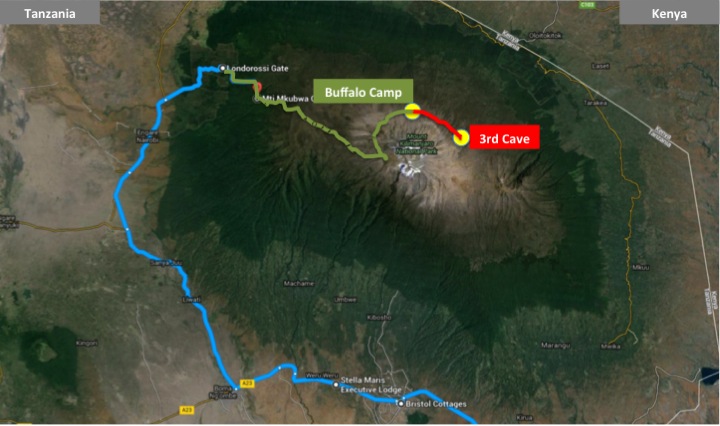 Kilimanjaro Northern Circuit map day 6