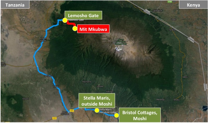 kilimanjaro-northern-circuit-map-day-1