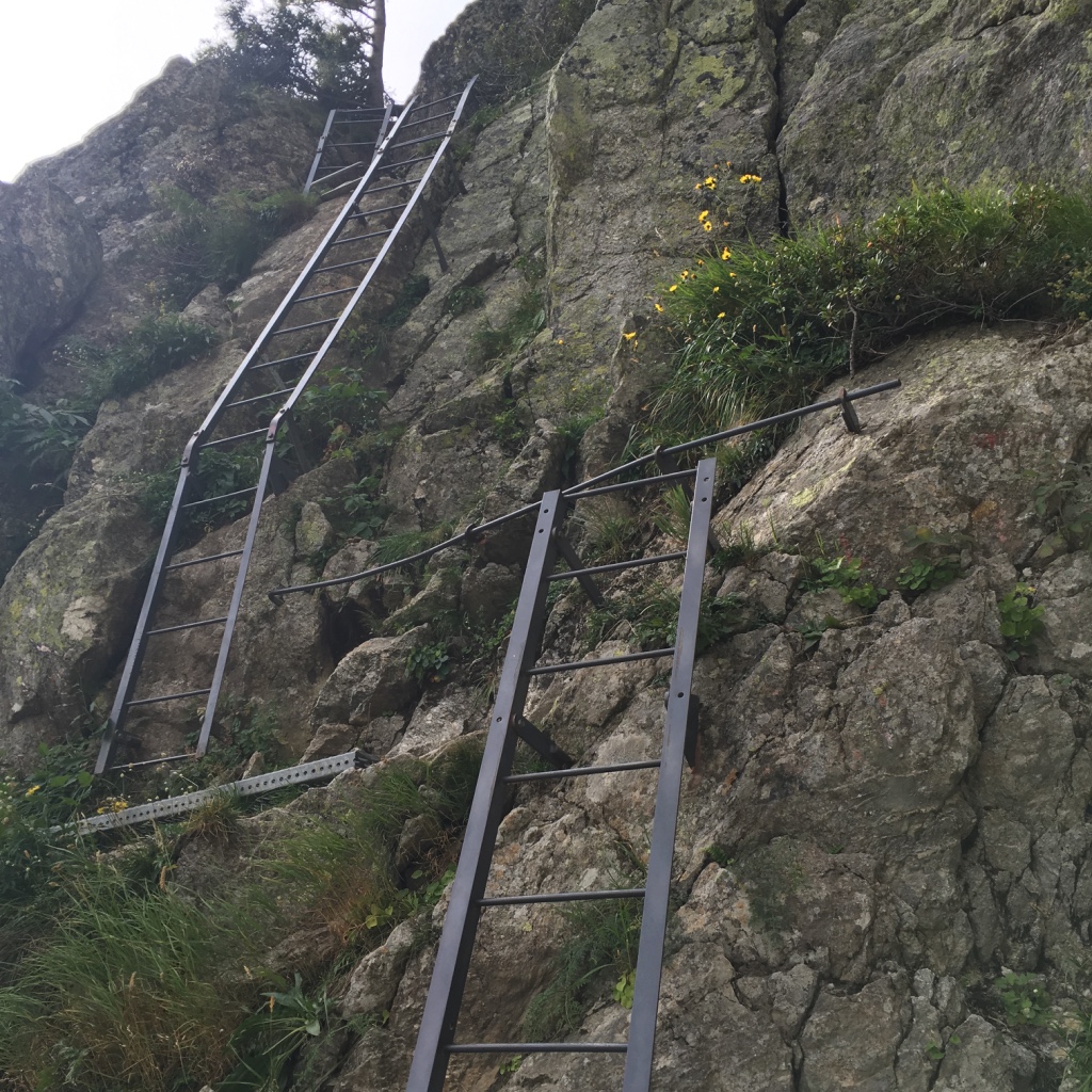 Scary ladders and steep cliffs on the Tour du Mont Blanc