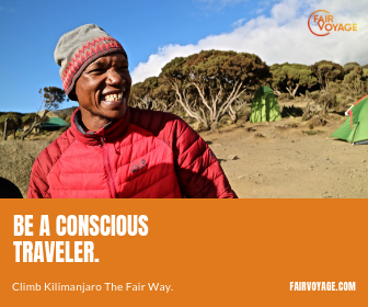 Climb Kilimanjaro as a conscious responsible traveler with Fair Voyage.